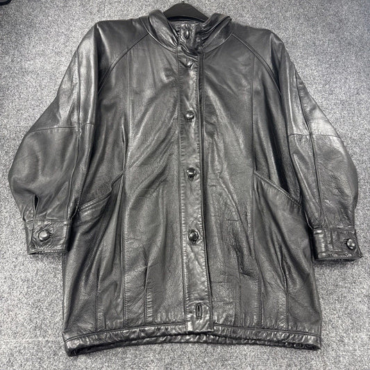 Vintage Pelle New York Milano Leather Jacket Women’s M Black Genuine Leather 90s