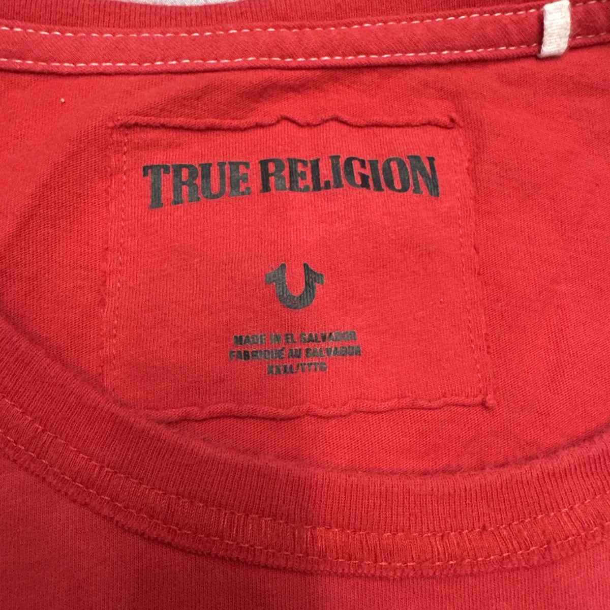 True Religion Buddha Graphic T-Shirt Men's 3XL Red Black Logo Cotton Tee