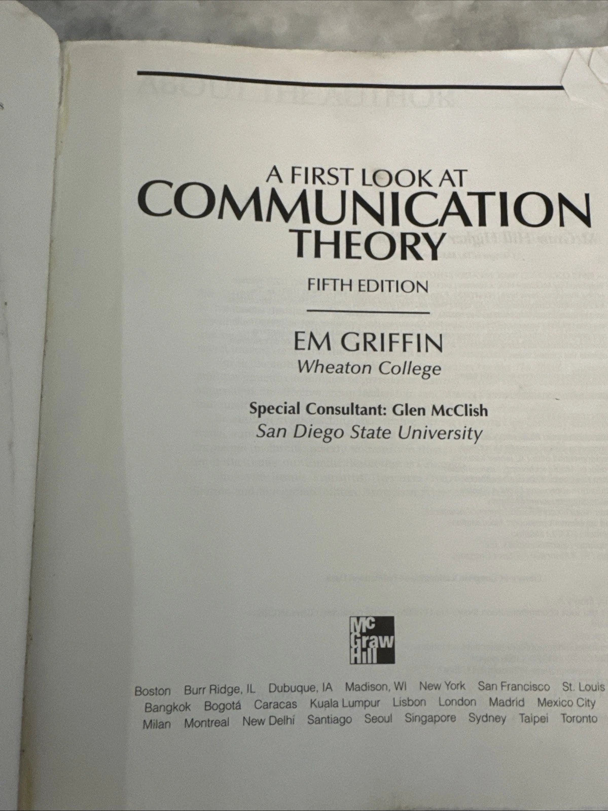 Communication A First Look at Communication Theory 5th Ed Em Griffin PB