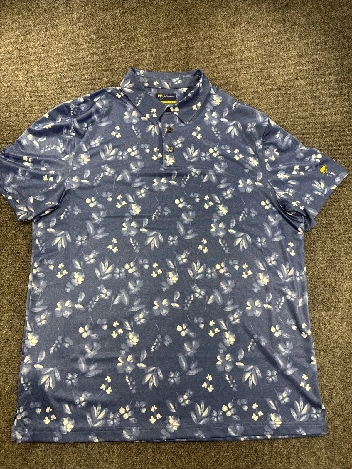 Jack Nicklaus JNKSG000 Floral Golf Polo Men’s XL True Navy NWT