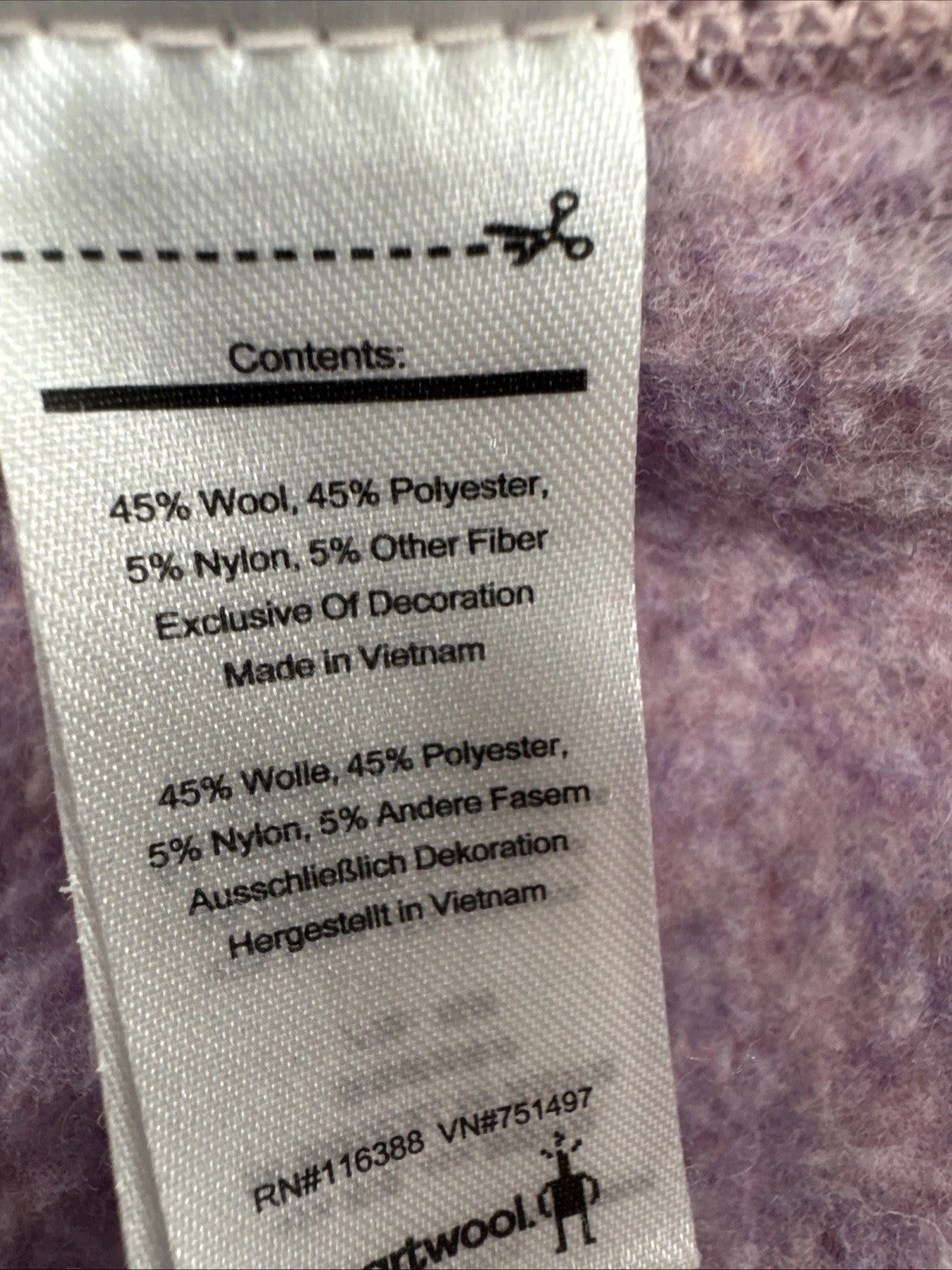 Smartwool Hudson Trail Women's M Pink Wool Blend Fleece Pullover SW011525