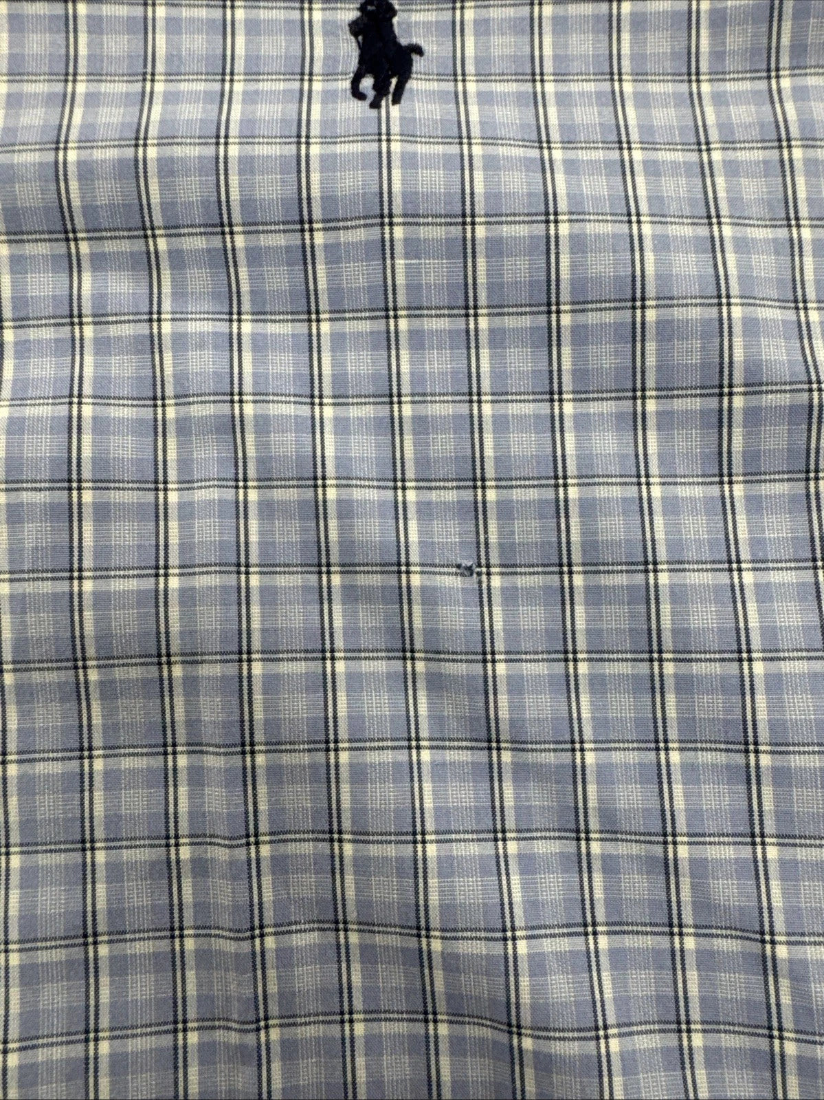 Ralph Lauren Yarmouth Shirt 16.5 34/35 Blue Plaid Blue Pony Cotton BNWOT