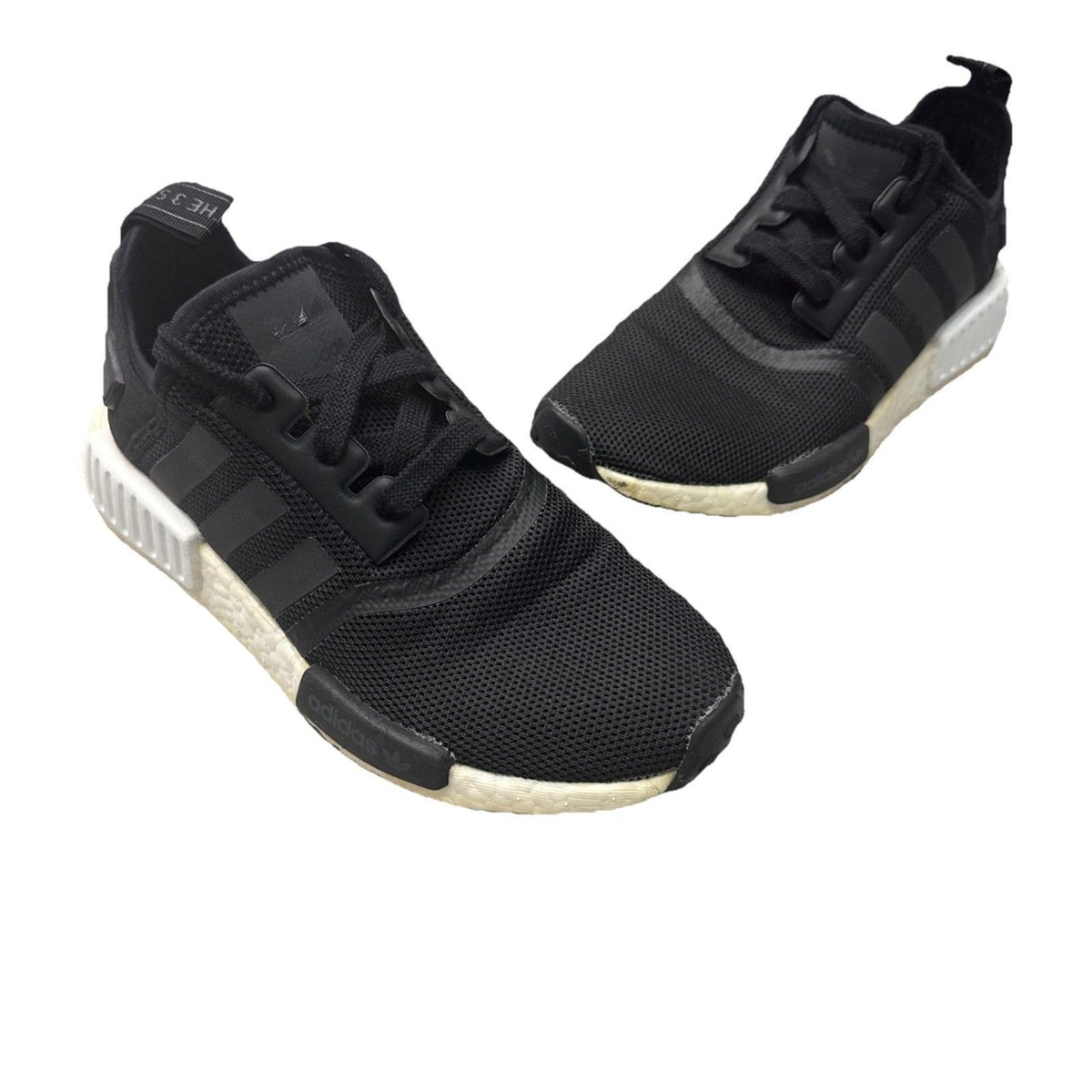 Adidas NMD_R1 Boost White Black Mesh Sneakers Men's 4.5 GUC No Box