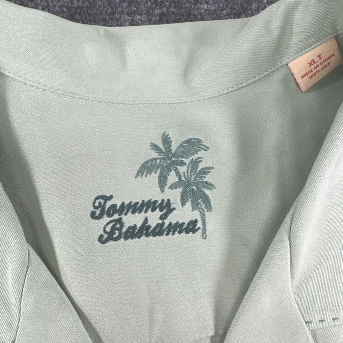 Tommy Bahama Silk Camp Shirt Mens XLT Mint Green Seafoam Resort Button Up NWOT