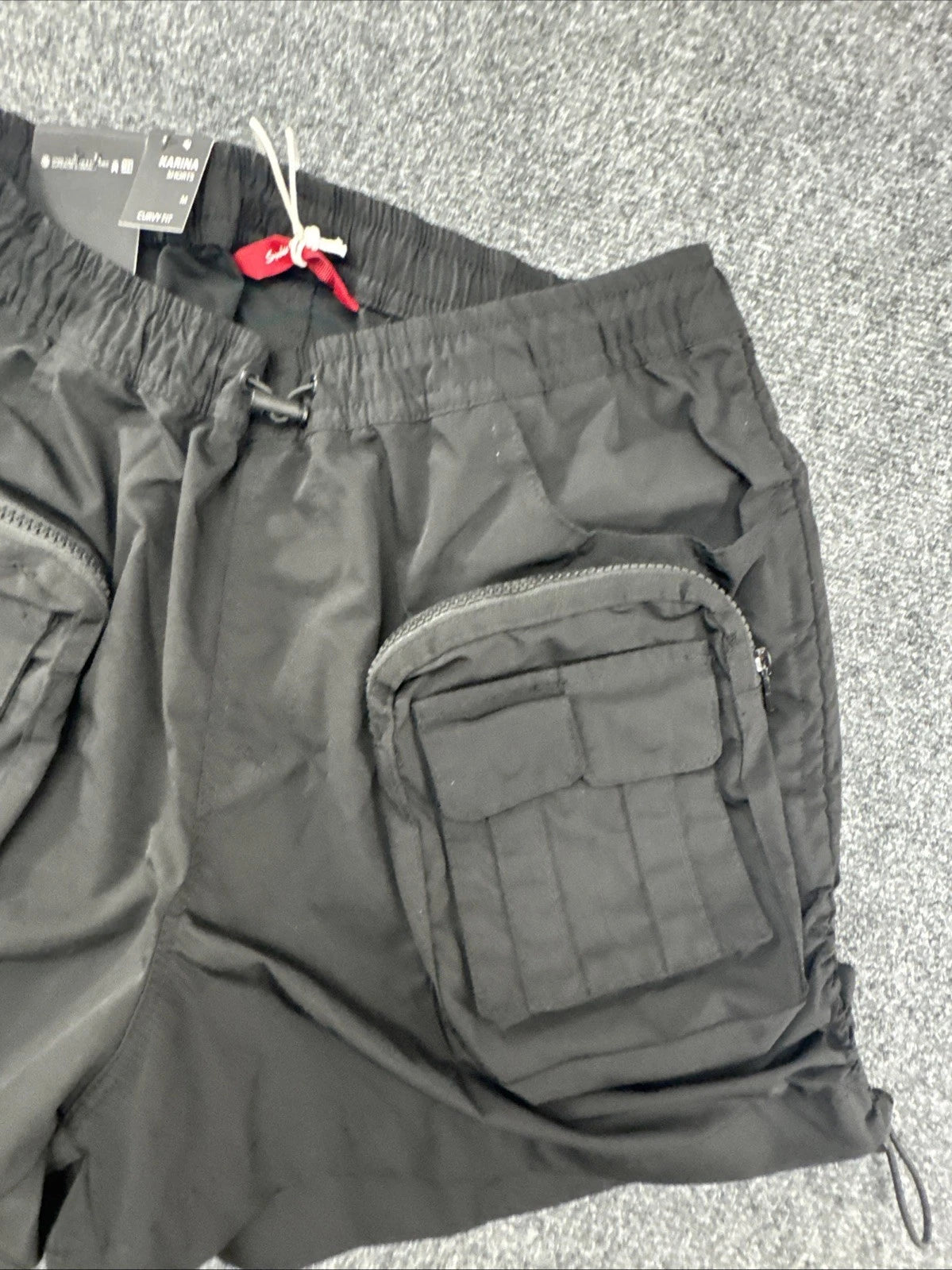 Smoke Rise Red Karina Shorts Womens Medium Black Curvy Fit Cargo Pockets Utility