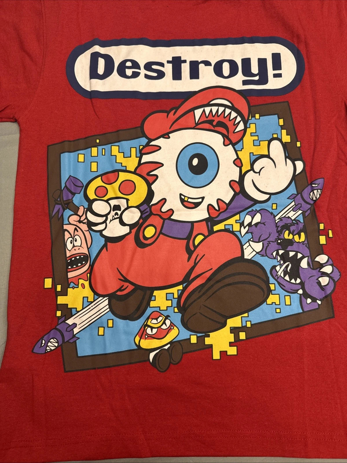 Mishka Destroy Video Game Keep Watch Tee Red Small NWT Streetwear Graphic