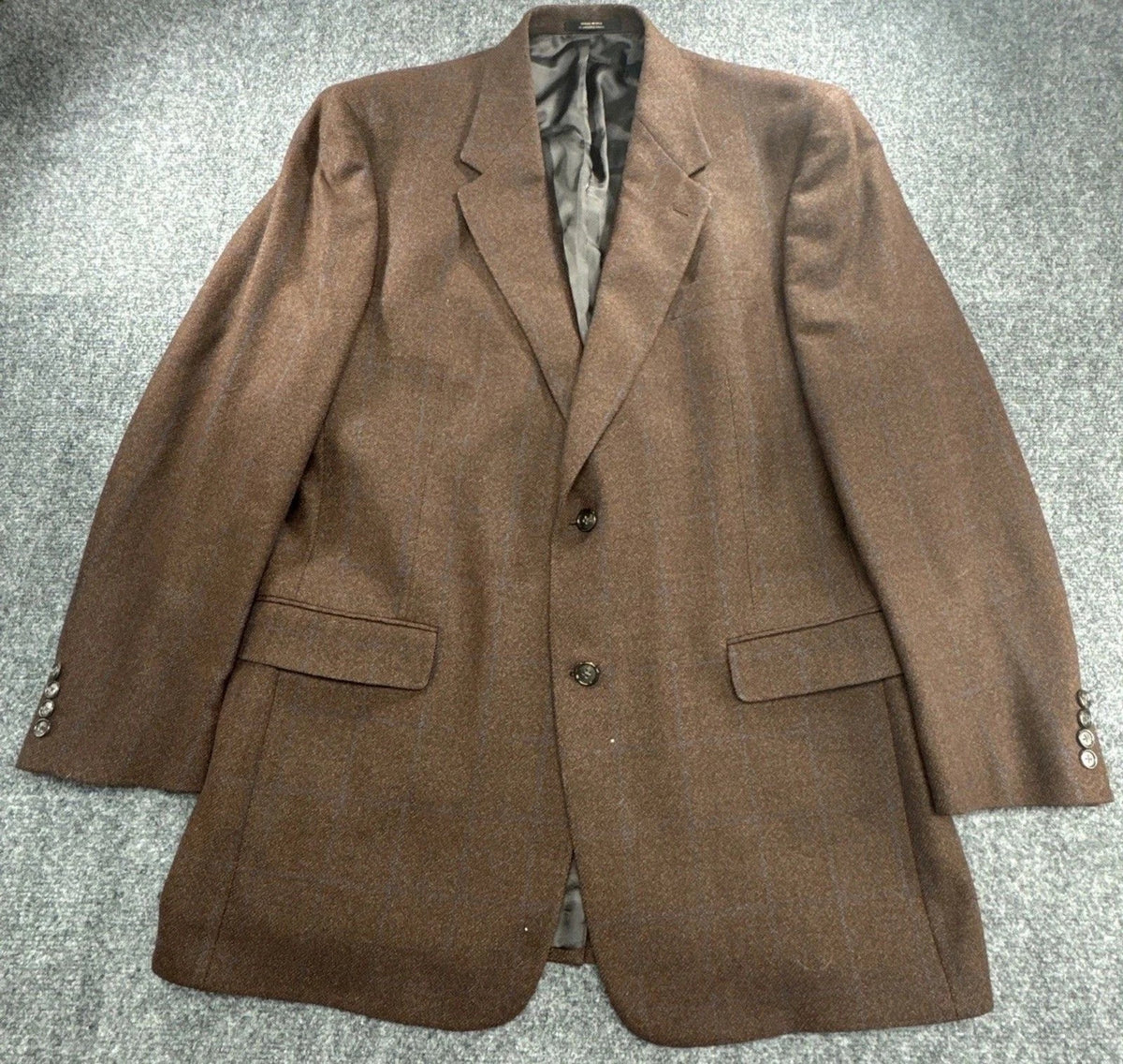 Vintage Hart Schaffner Marx Gold Trumpeter Blazer Men’s 44L Plaid USA Union Made