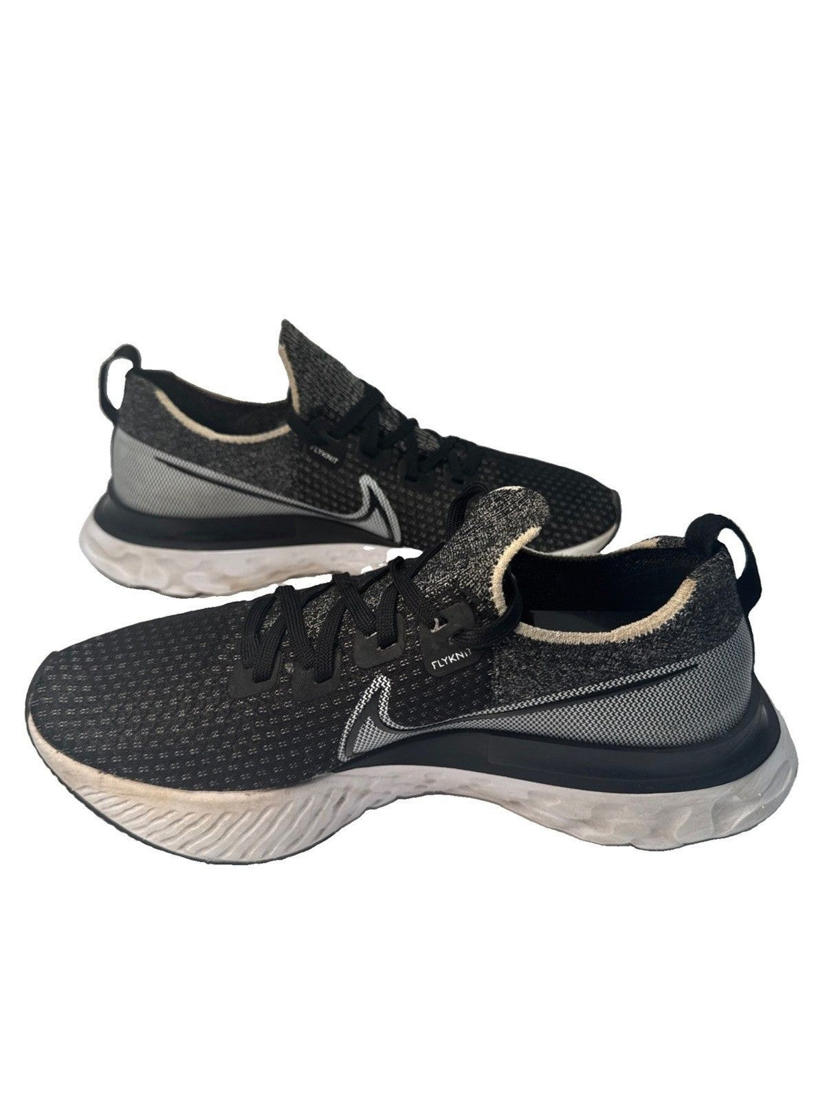 Nike React Infinity Run Flyknit Men 8.5 Black White Running Shoes CD4371-012