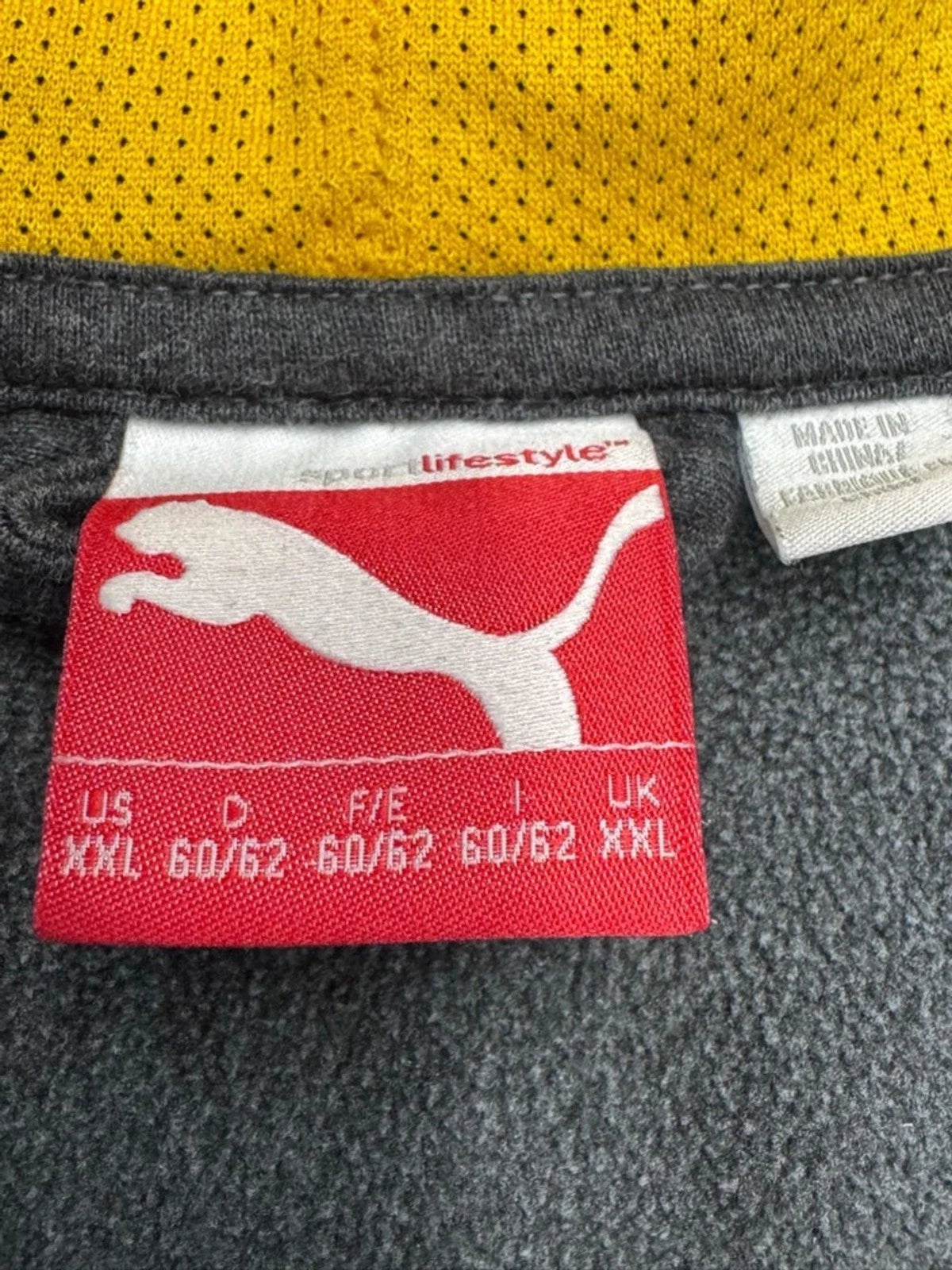 Puma WarmCell Zip Up Hoodie Men’s XXL Gray Yellow Logo Athletic Full Zip