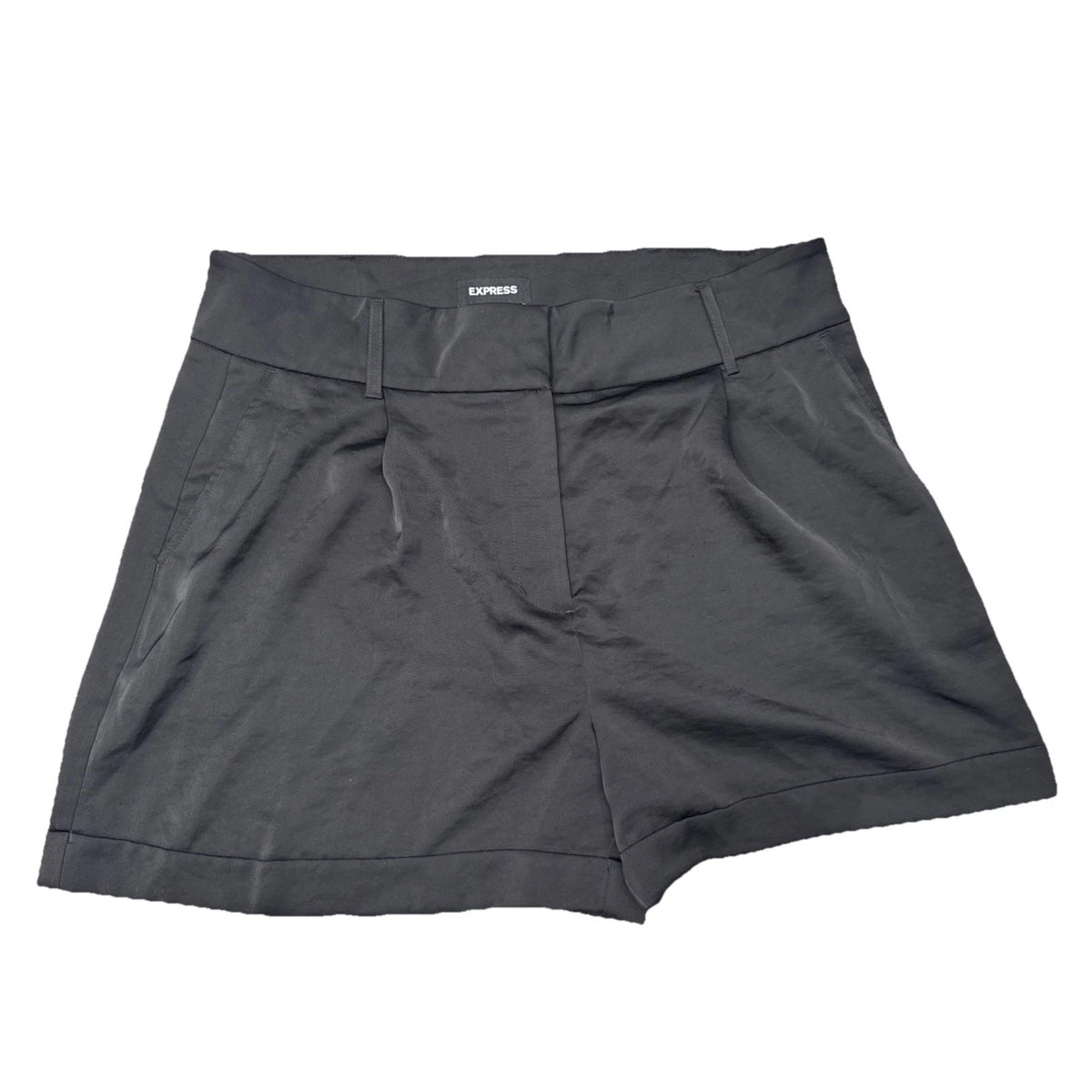 Express Editor Shorts Womens 14 Black High Rise Chino Stretch Workwear EUC