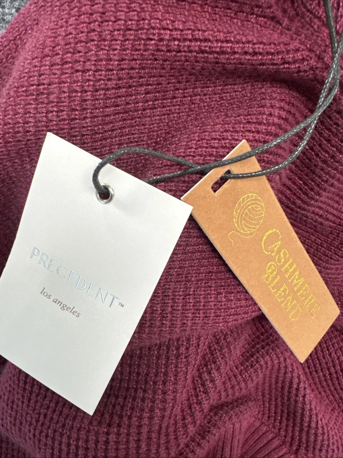Precedent Los Angeles Cashmere Blend Sweater S Burgundy Crewneck Quiet Luxury
