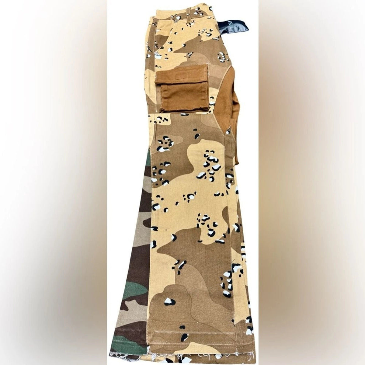 THRT Camo Patchwork Flare Denim Pants Men’s 30x32 Chained Pouch NWT