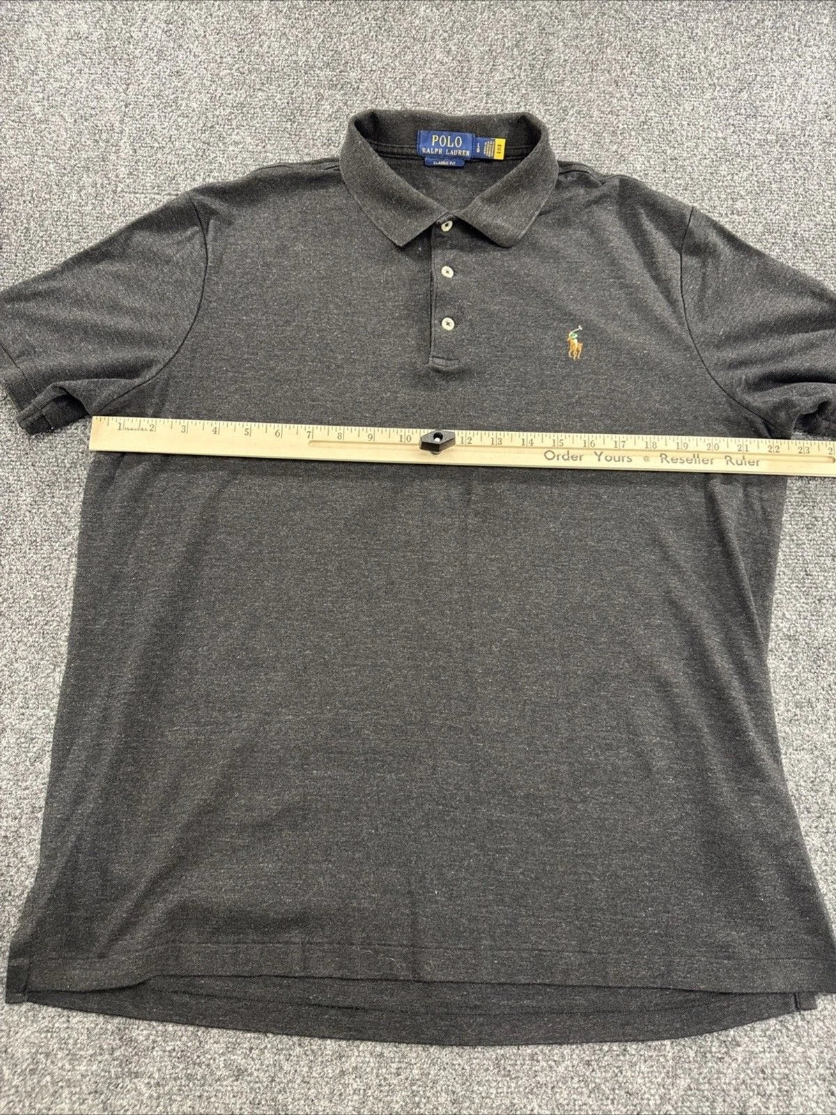 Polo Ralph Lauren Classic Fit Polo Shirt Charcoal Gray Men’s Large Pony