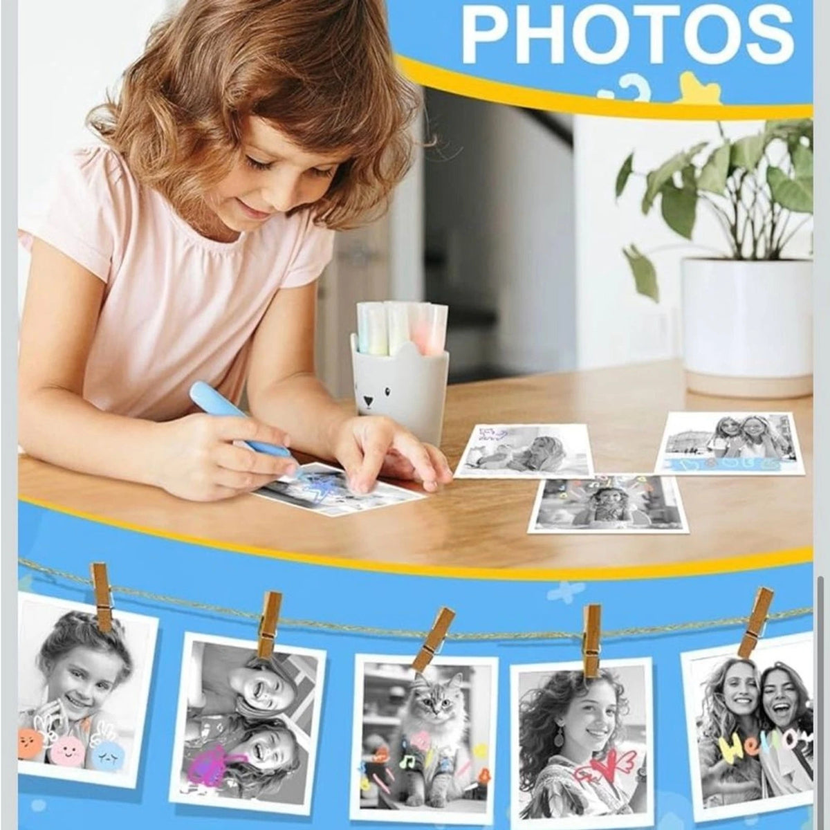 OTJ Kids Insta Print Dual Camera White Rainbow Instant Print Camera BNIB