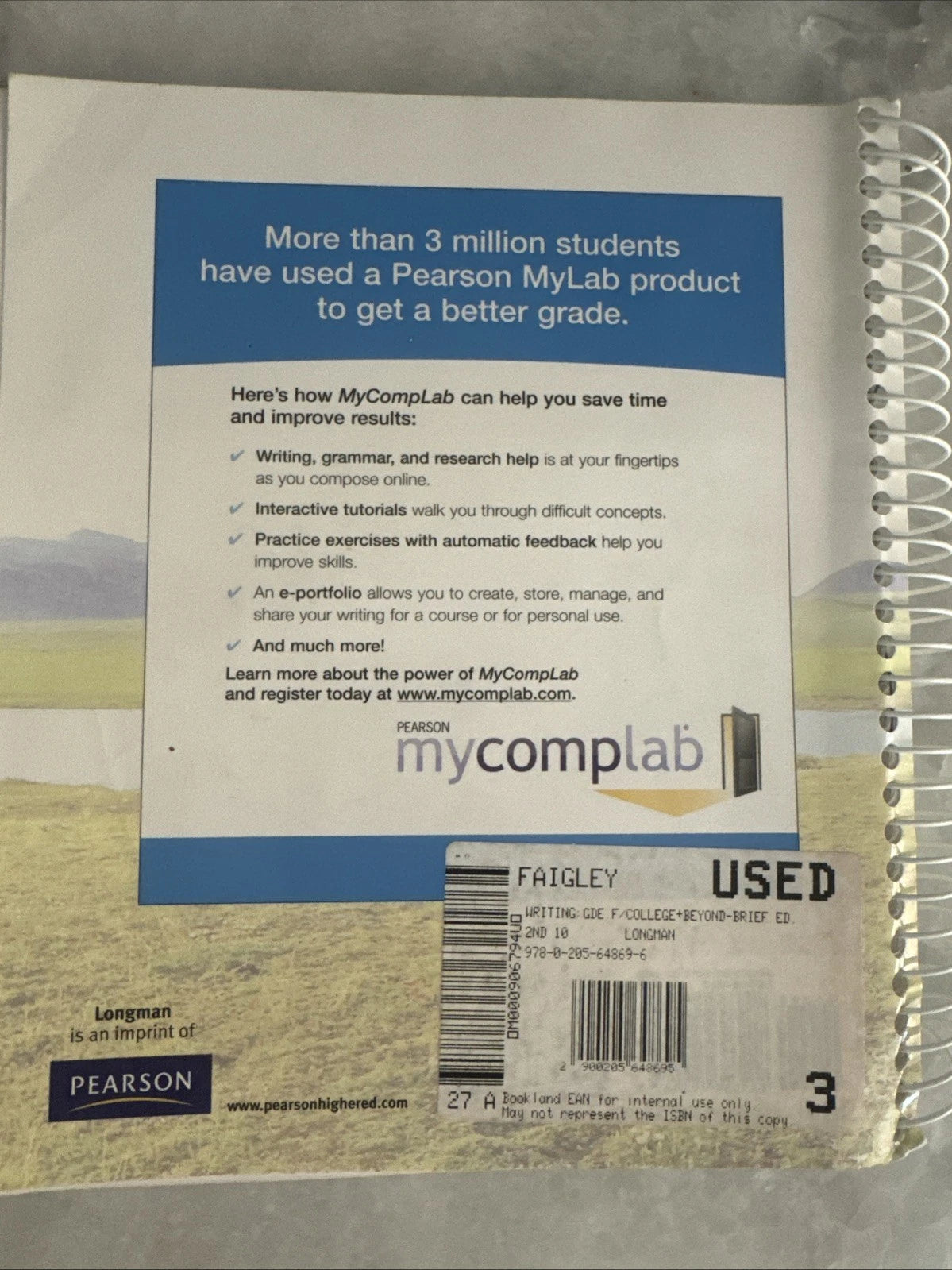 Writing A Guide for College and Beyond Brief 2nd Ed Lester Faigley Spiral