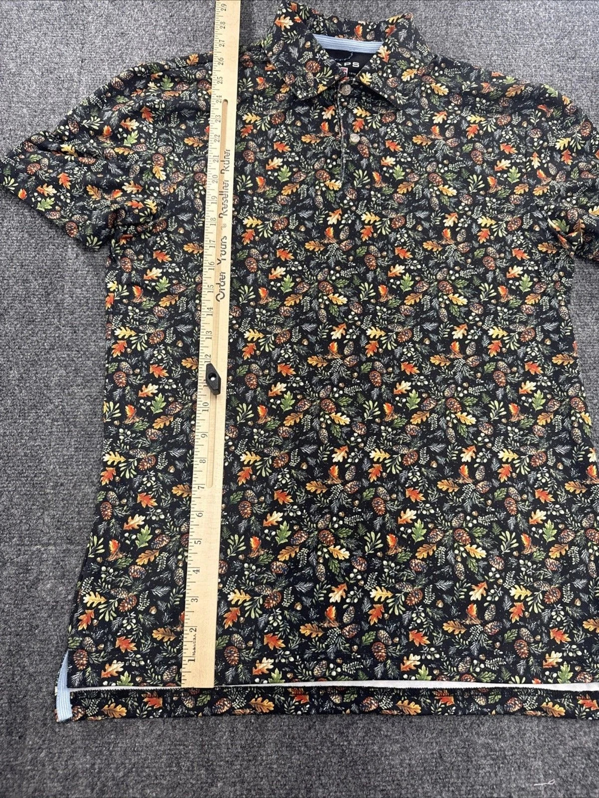 Chaps Everyday Performance Pinecone Floral Polo Men’s Small Black BNWOT