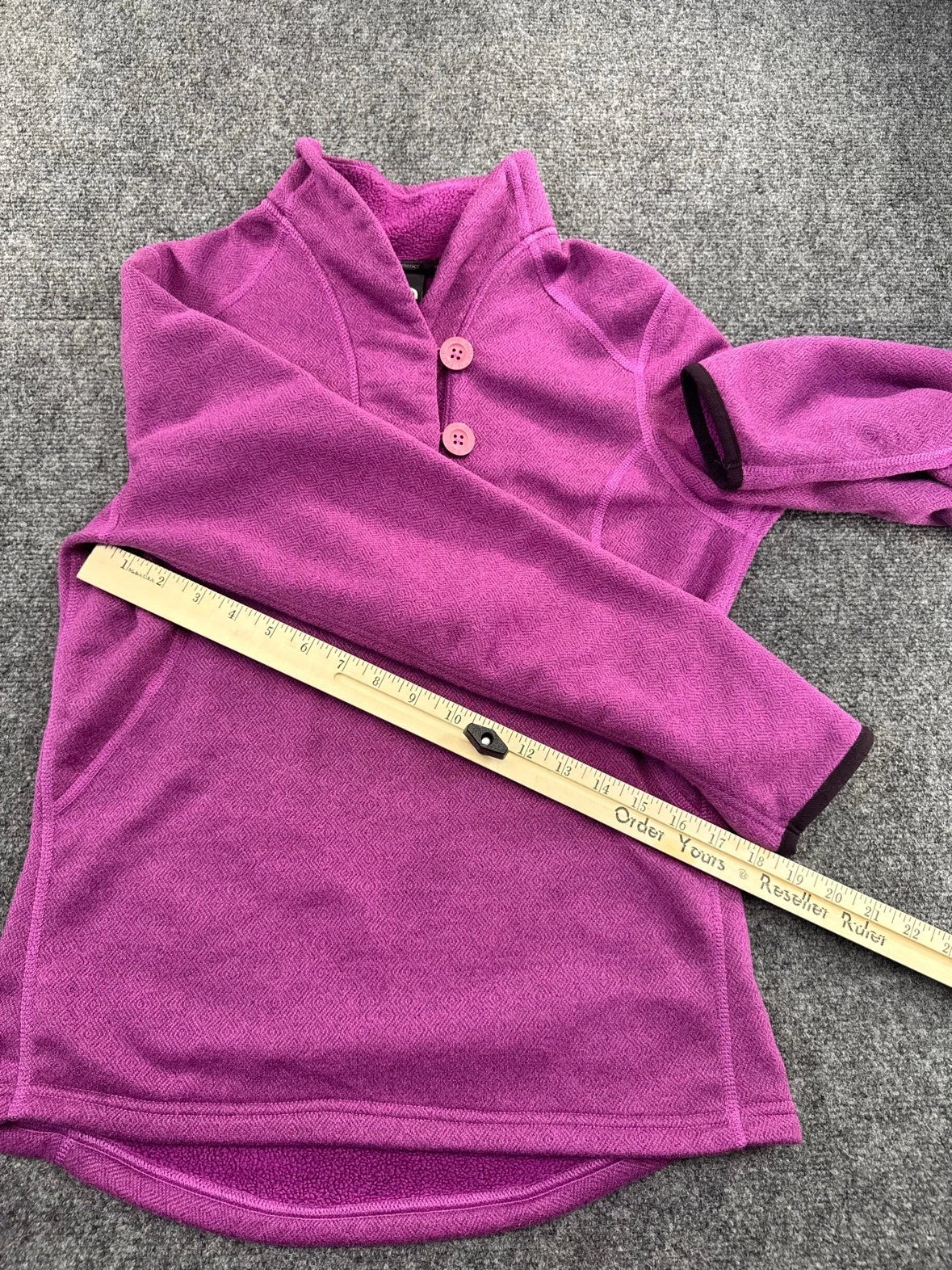 The North Face Women's Purple Button Shawl-Collar Pullover Size M Pre-Owned