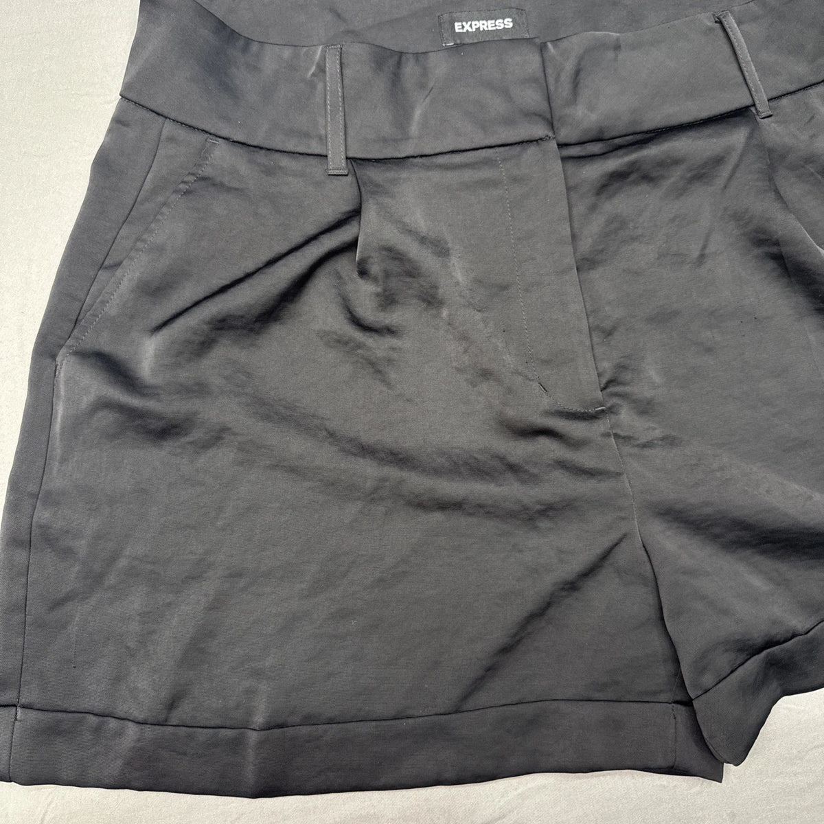 Express Editor Shorts Womens 14 Black High Rise Chino Stretch Workwear EUC
