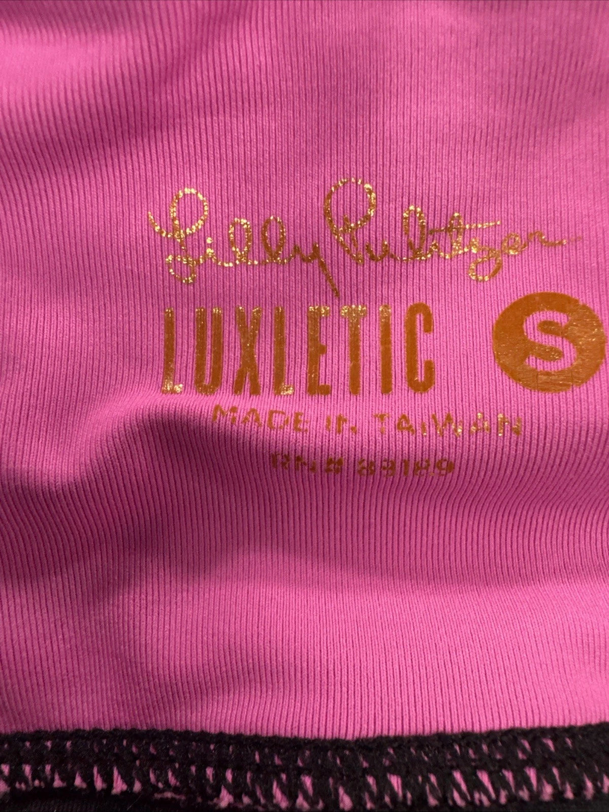 Lilly Pulitzer Luxletic Leggings Womens S Black Pink Powerstretch Mesh Active