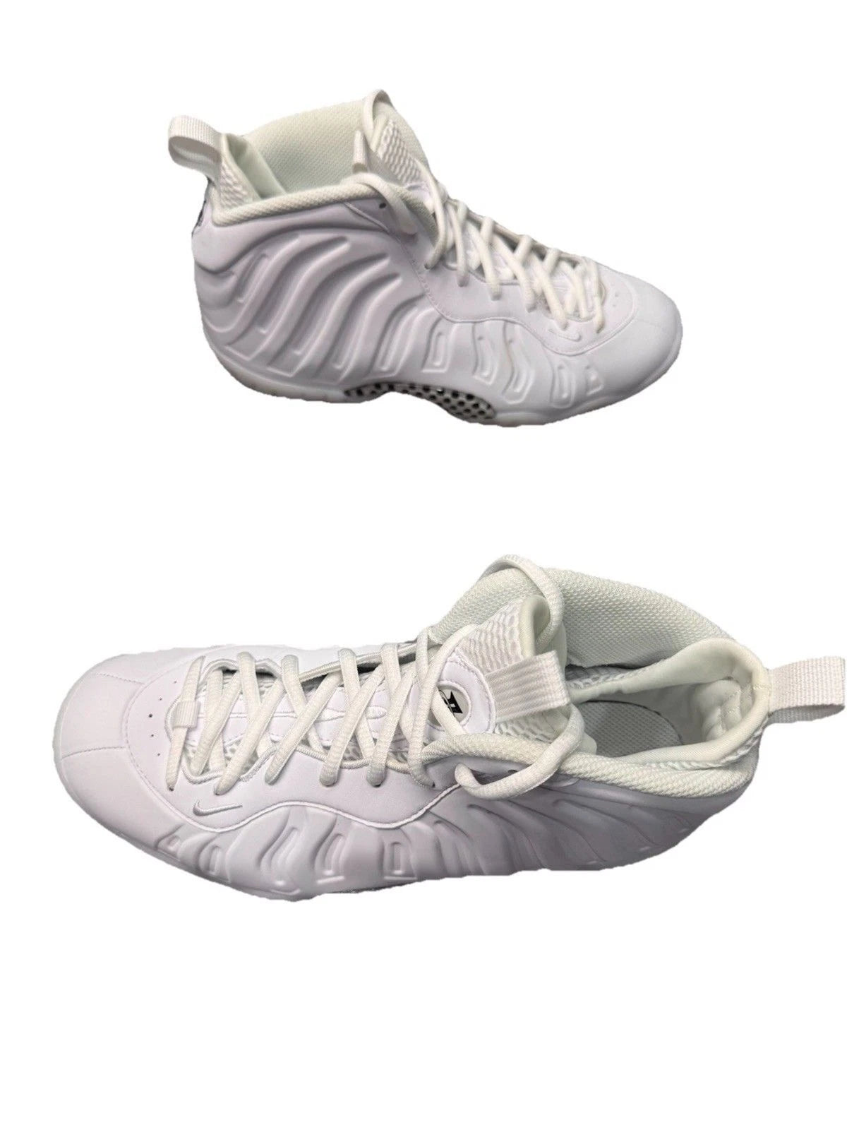 Nike Little Posite One Triple White Foamposite Youth 7Y Women’s 8.5 NWOB