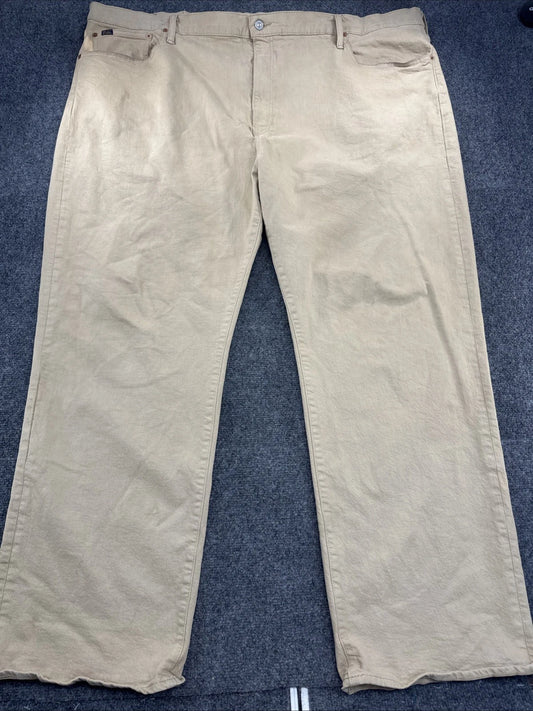 Polo Ralph Lauren Hampton Jeans Mens 52B x 32 Tan Relaxed Straight Big Tall