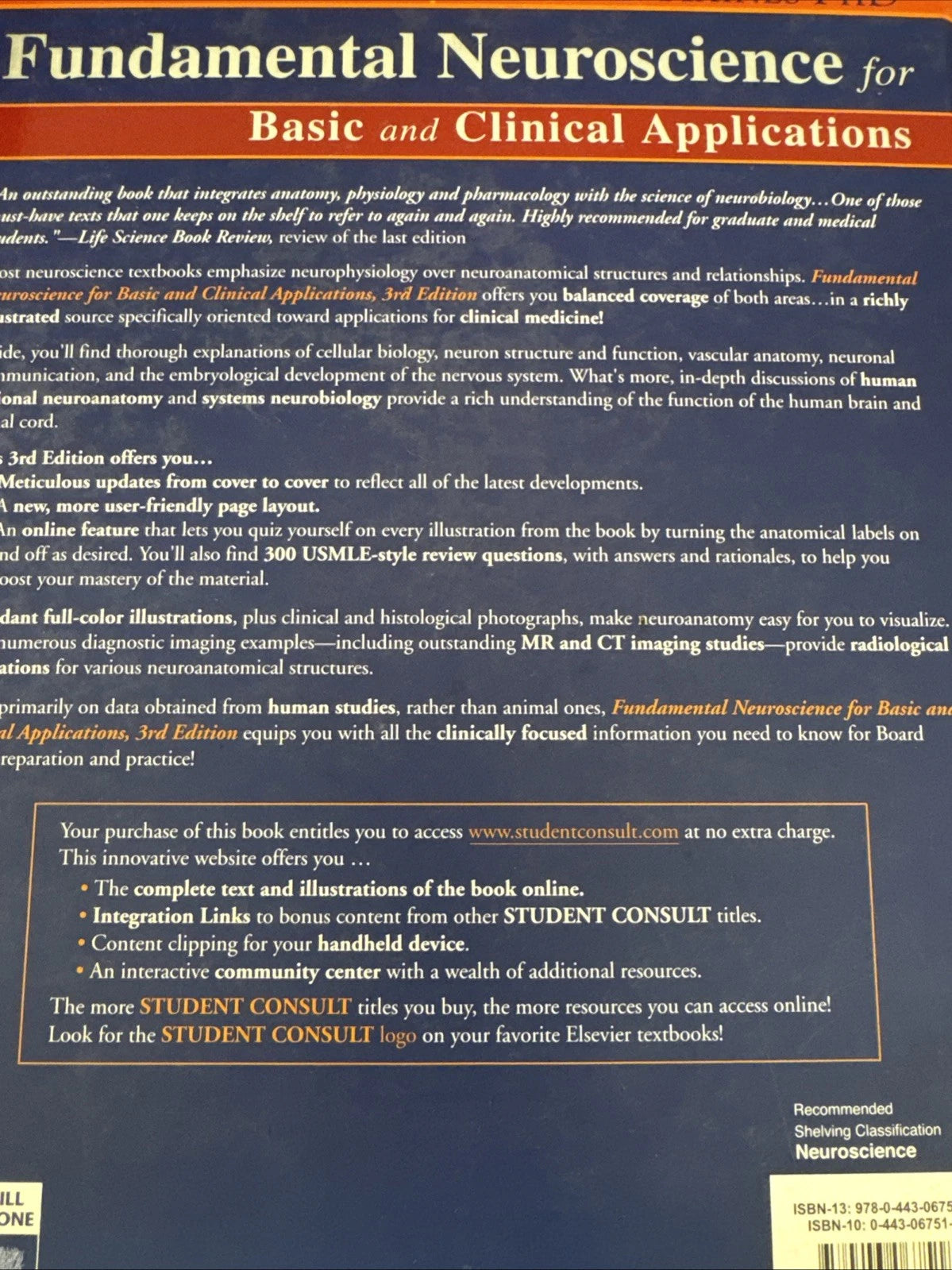 Fundamental Neuroscience for Basic & Clinical Applications 3rd Ed Haines HC
