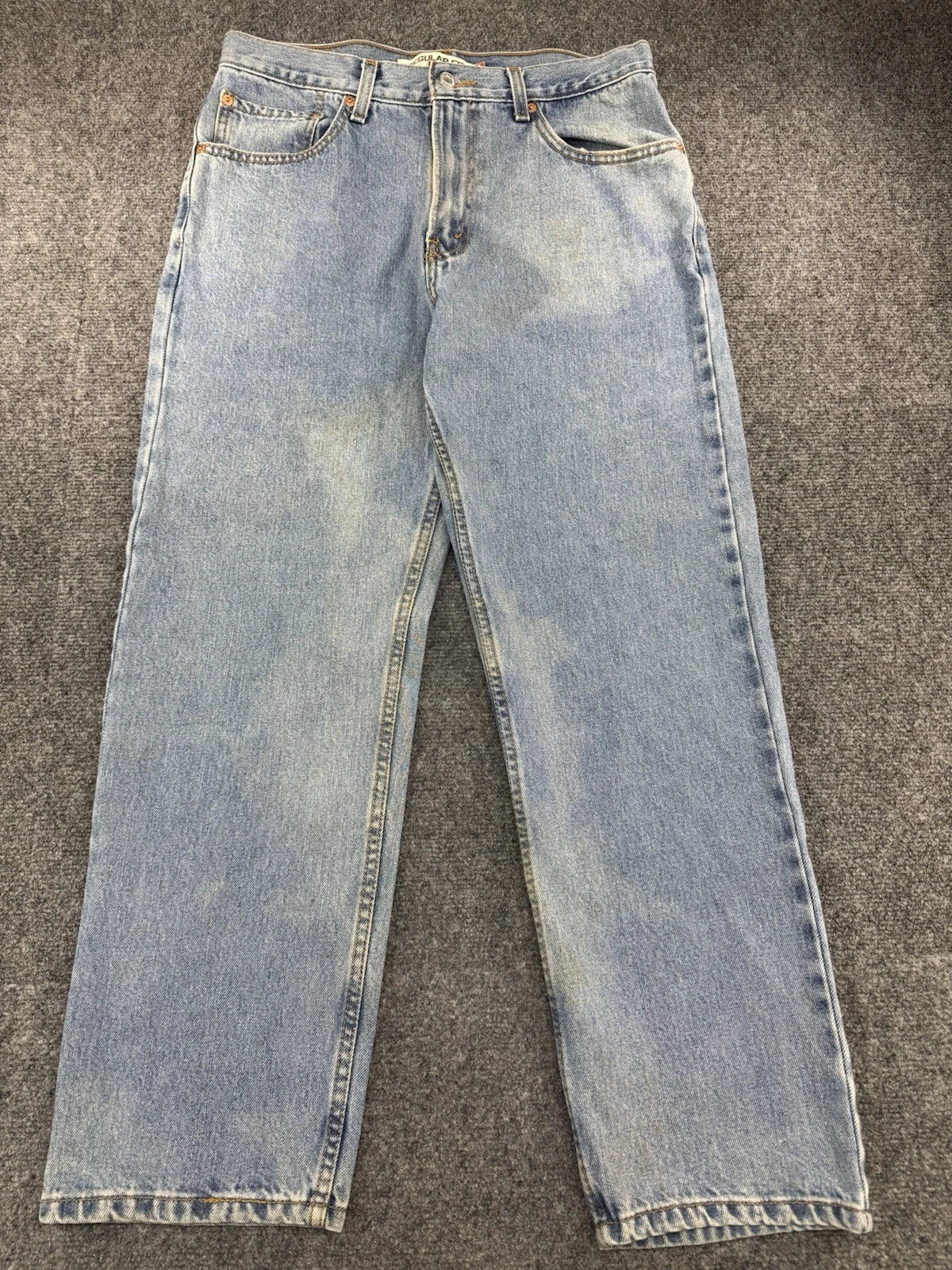Levi's 505 Regular Fit Jeans Men's 34x30 Light Wash 100% Cotton Straight Leg