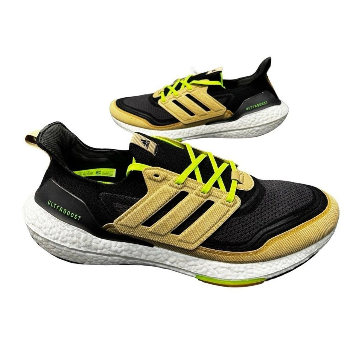 adidas Ultraboost 21 GX5254 Running Shoes Men’s 14 Black Green New In Box