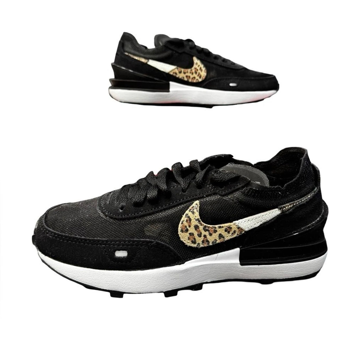 Nike Waffle One SE Black Leopard Women’s 5 DJ9776-001 New in Box