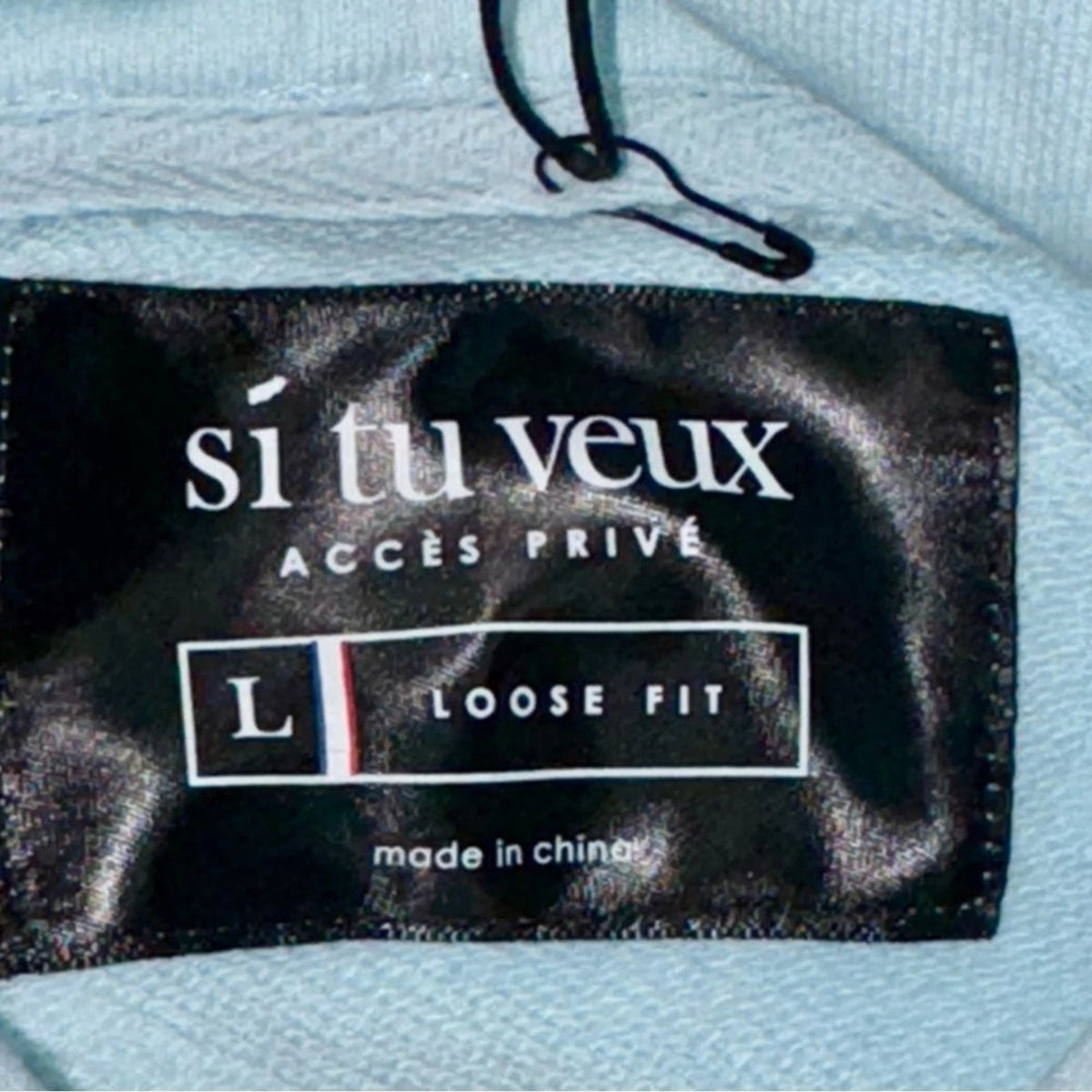 Si Tu Veux Riviera Hoodie Large Delicate Blue TV0101 Streetwear BNWT