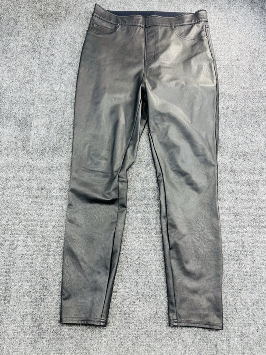 Spanx Women's L Black Faux Leather High Rise Leggings Excellent
