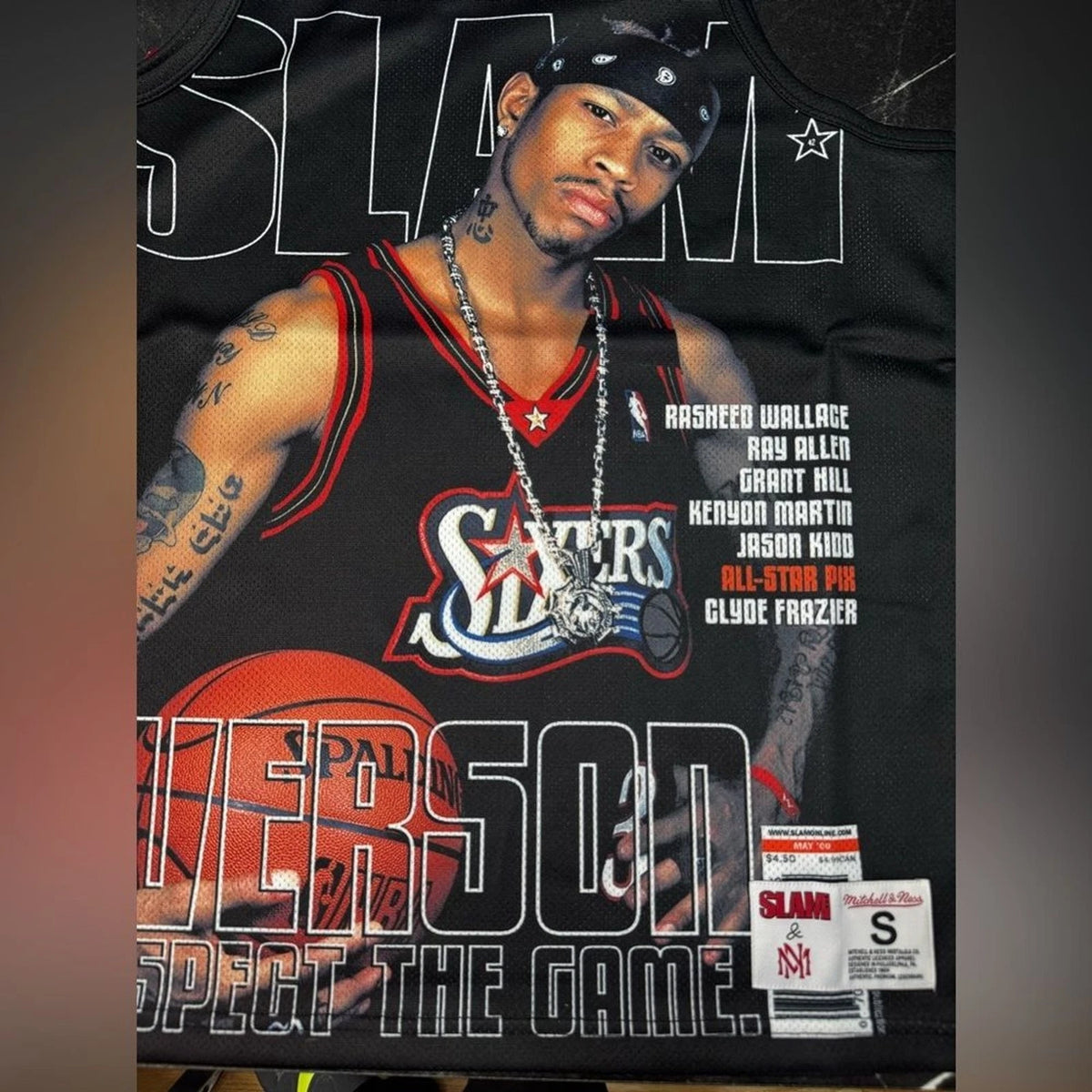 Mitchell & Ness Allen Iverson SLAM Sublimated Tank Men’s S Black Red NWT