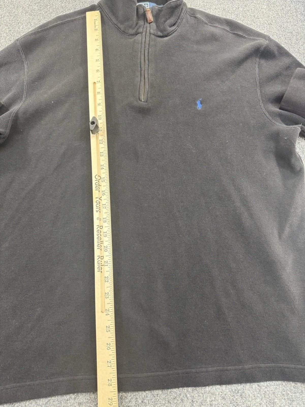 Polo Ralph Lauren Quarter Zip Sweater Gray Men's XL 100% Cotton Pony Logo