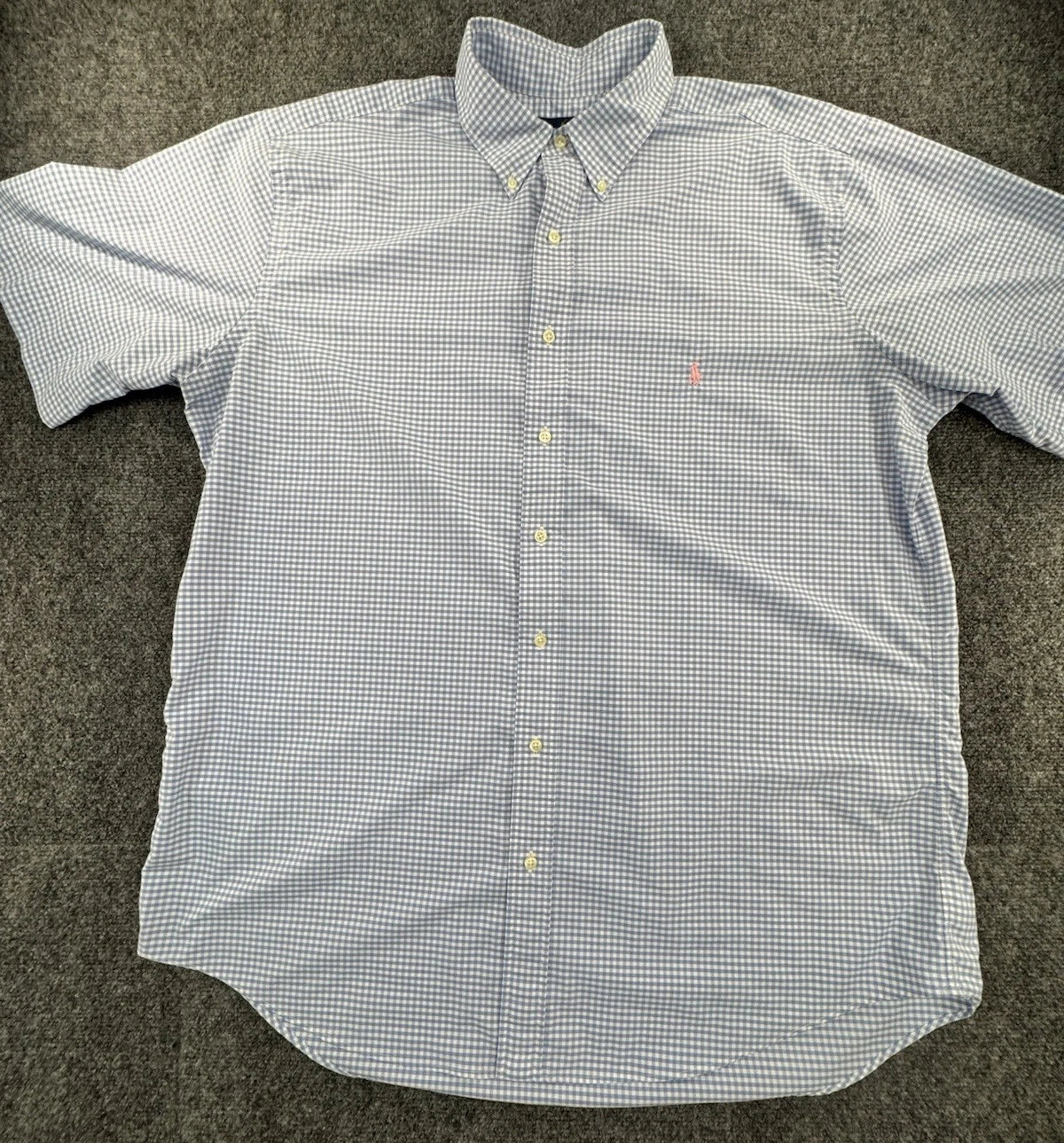 Polo Ralph Lauren Performance Short Sleeve Gingham Button Down Shirt Mens XLT