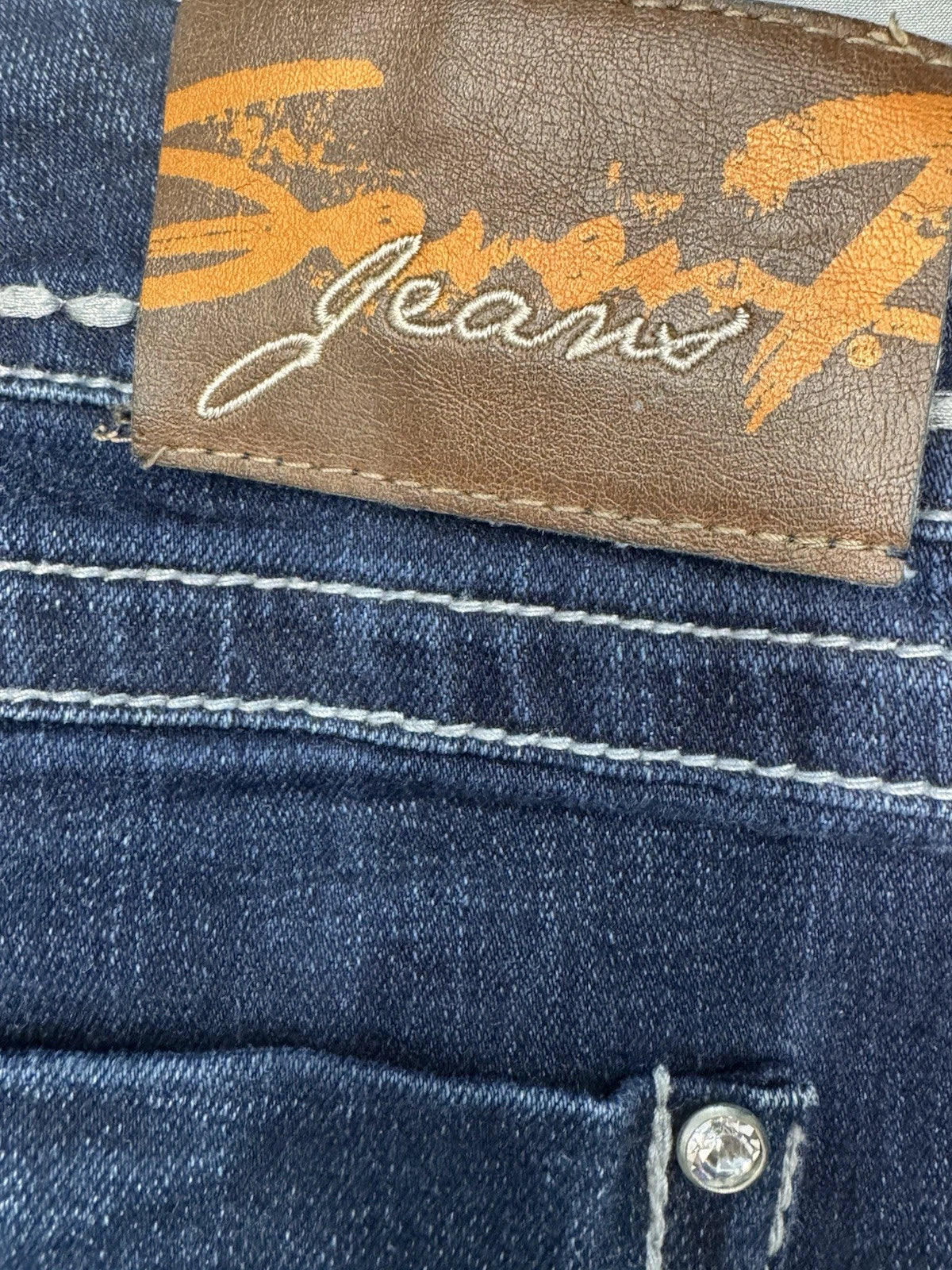 Vintage Seven For All Mankind Skinny Jeans Womens 10 Blue White Stitching Y2K EU