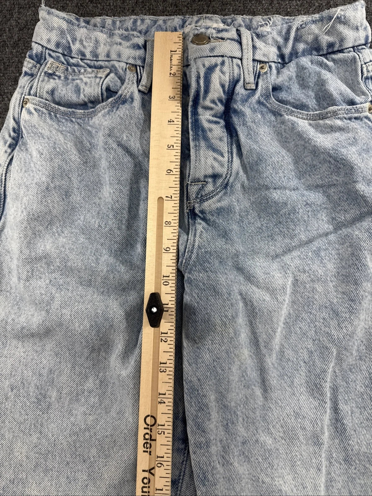 Good American Womens 2 26 Light Wash High Rise Relaxed Straight Leg Jeans