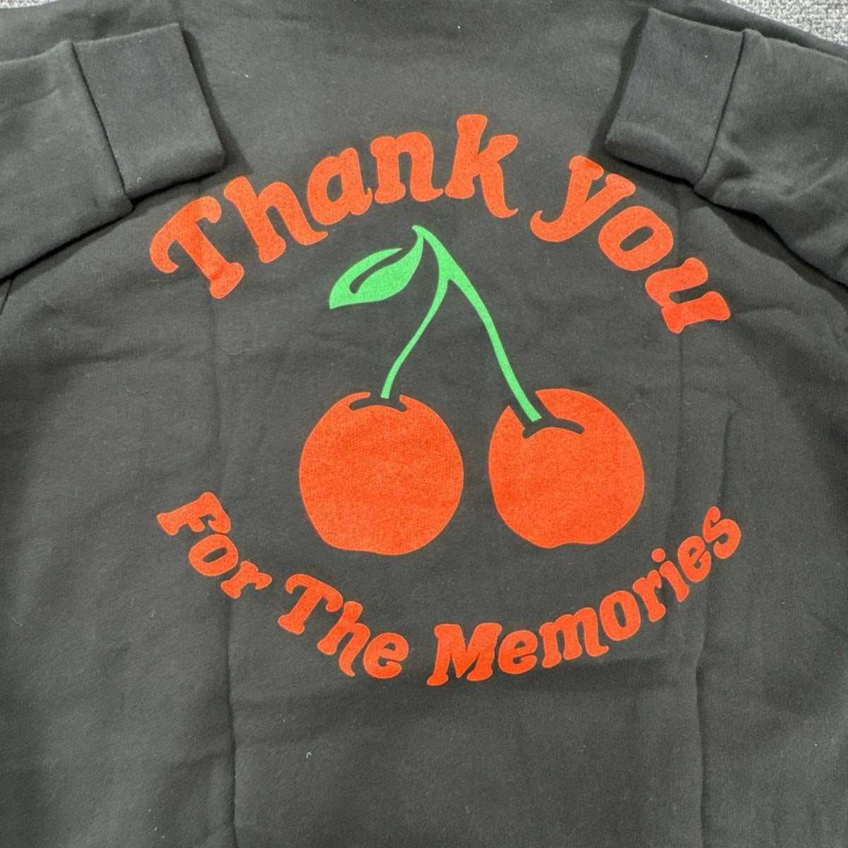 Market Cherry Thank You For The Memories Hoodie XS Black Oversized Graphic NWT