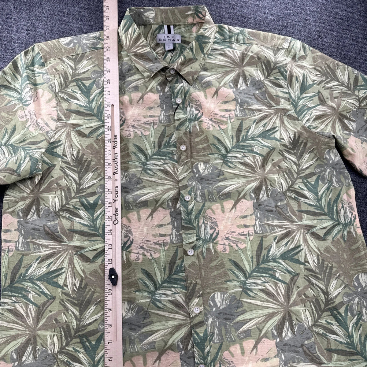 Ike Behar Shirt Mens XXL Tropical Floral Palm Hawaiian Resort Green NWOT