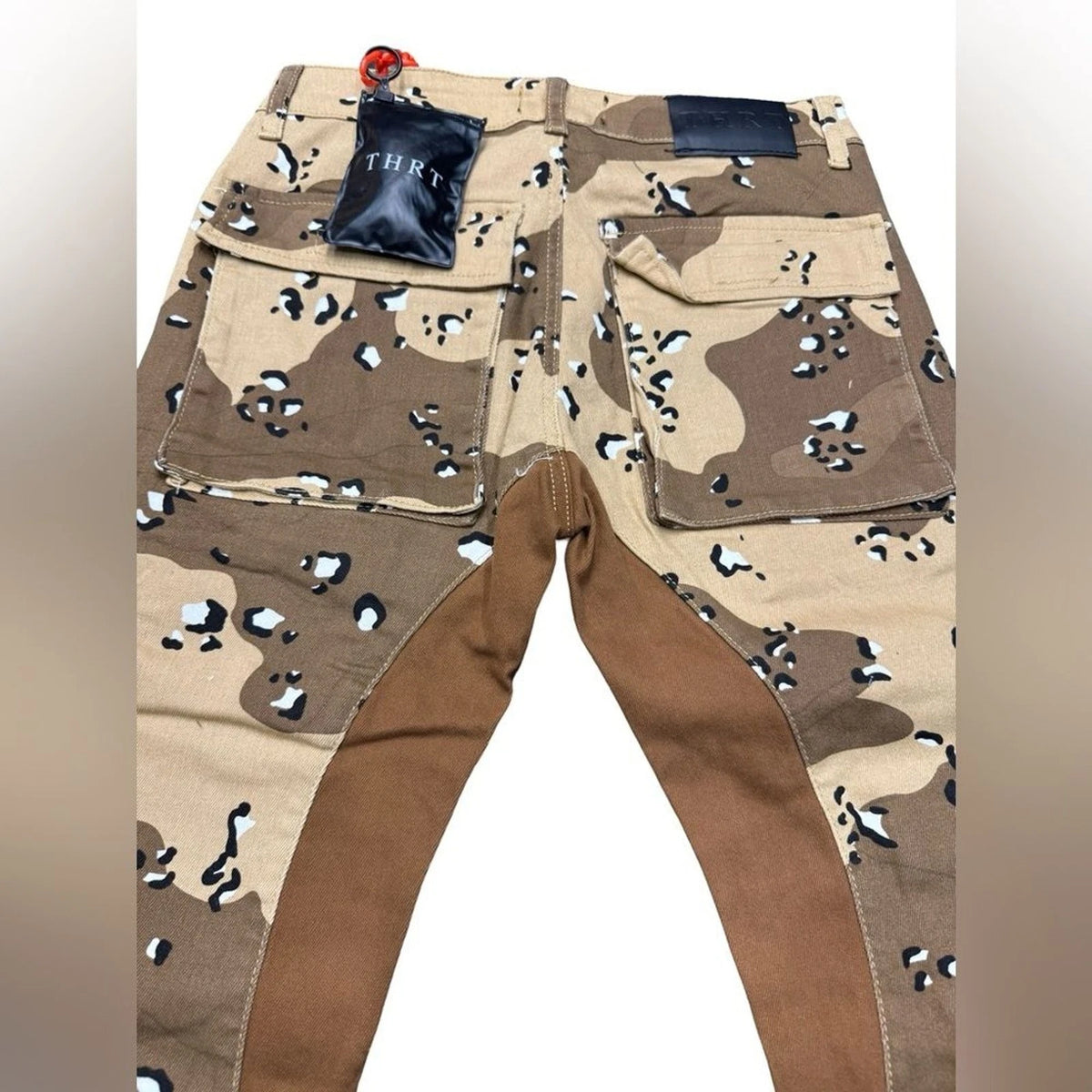 THRT Camo Patchwork Flare Denim Pants Men’s 30x32 Chained Pouch NWT