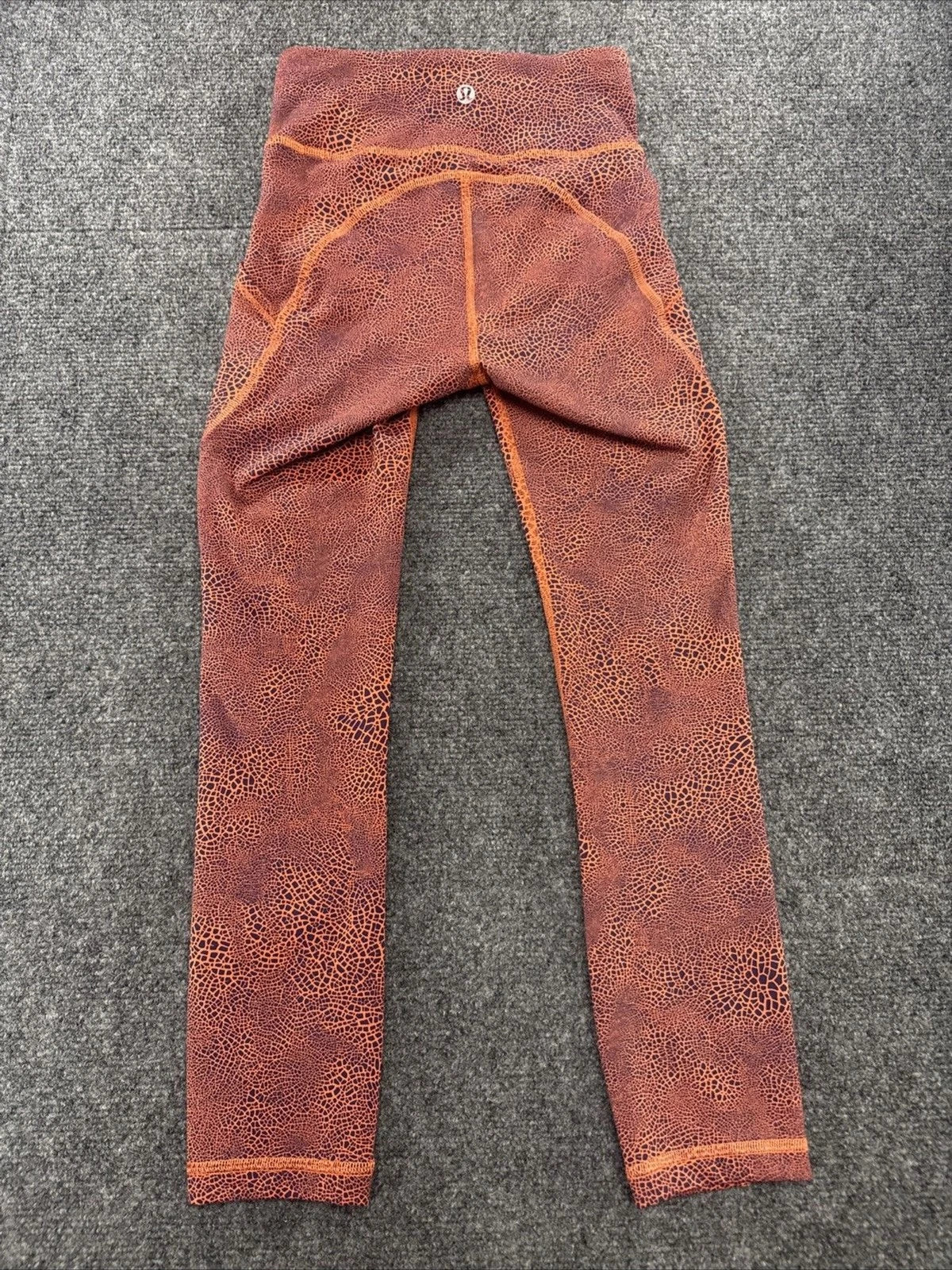 Lululemon Womens Leggings Size 4 Orange Purple Abstract Print High Rise