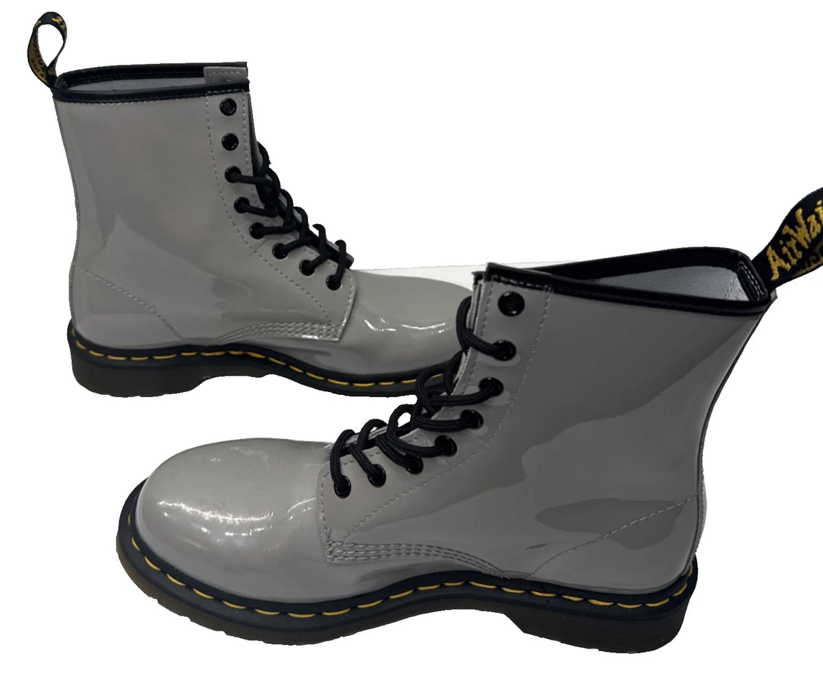 Dr Martens 1460 Patent Lamper Zinc Grey Womens 10 Boots 27635 New No Box