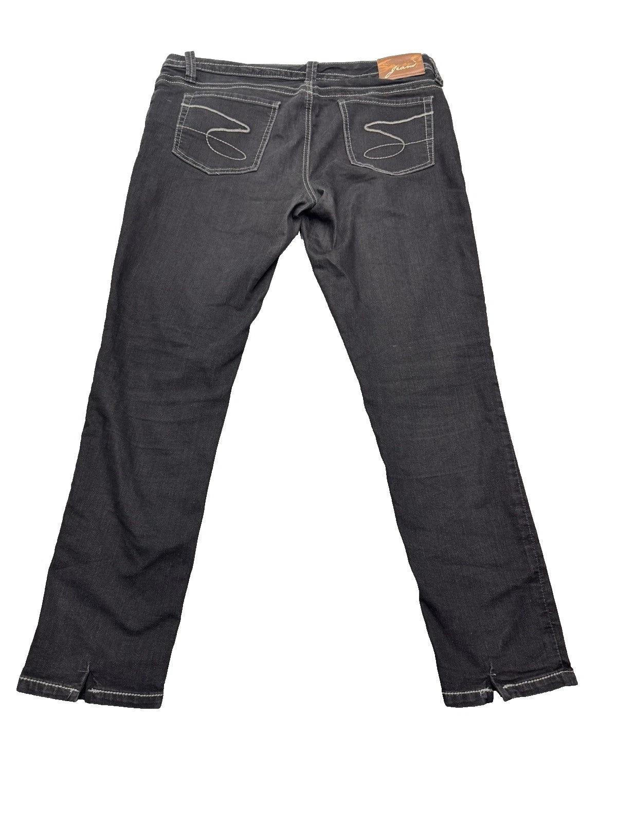 Seven For All Mankind Charcoal Bootcut Jeans Women's 14 White Stitching EUC