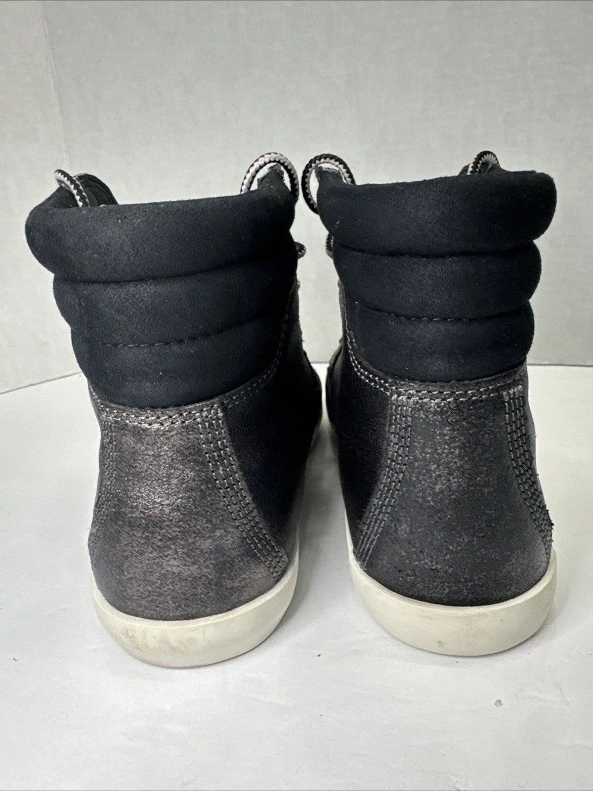 Timberland Dausette A1QIV Women’s 7.5 Black Metallic Leather Sneaker Boots