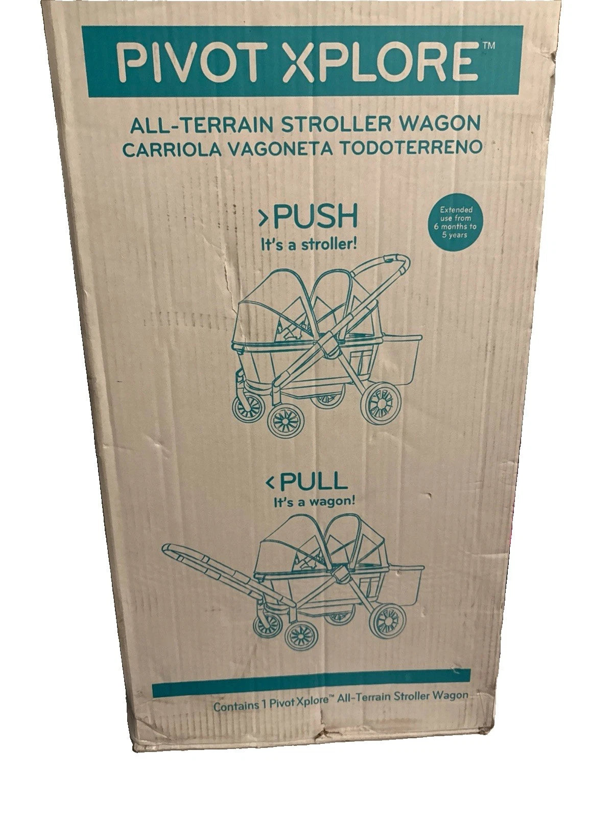Evenflo Pivot Xplore All Terrain Stroller Wagon 2 Seat Gray Brand New Sealed