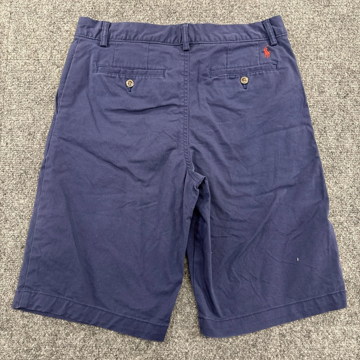 Polo Ralph Lauren Boys 20 Navy Blue Flat Front Chino Shorts Preppy