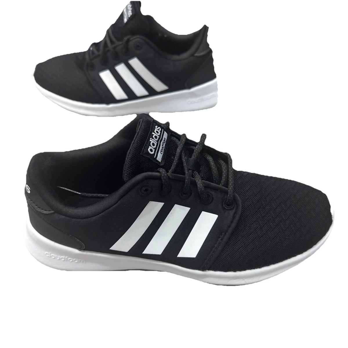 Adidas Cloudfoam QT Racer Black White Running Shoes Women's Size 7 EUC