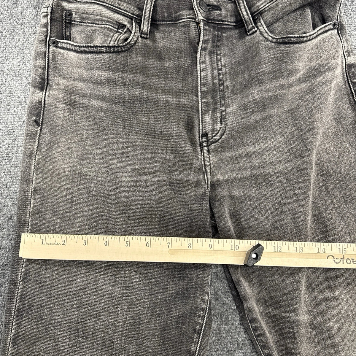 DAZE Denim Far Out High Rise Wide Leg Jeans Womens 30 Black Washed EUC Stretch
