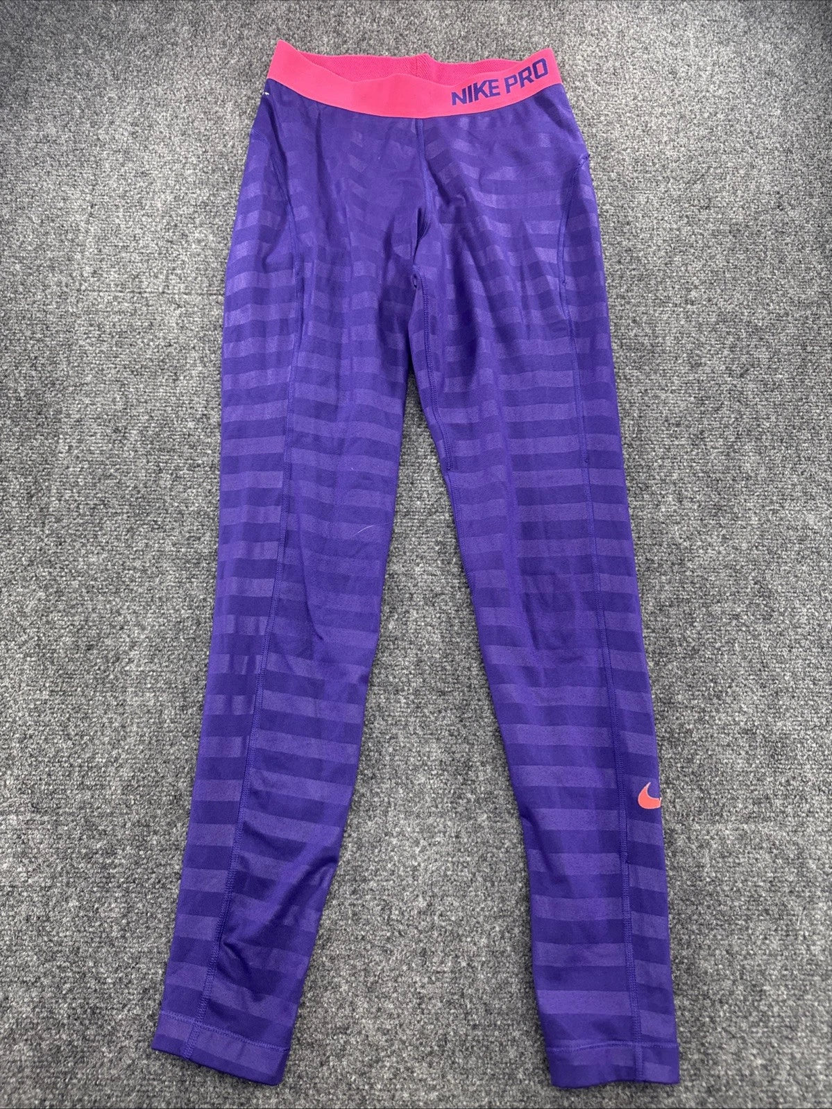 Nike Pro Dri-FIT Women's Leggings Size S Purple Pink Striped Training