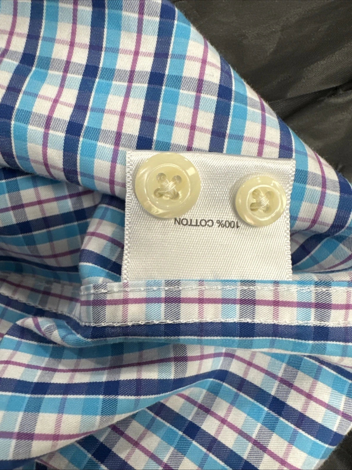 Peter Millar Plaid Button Front Shirt Men’s Medium Blue Pink Short Sleeve