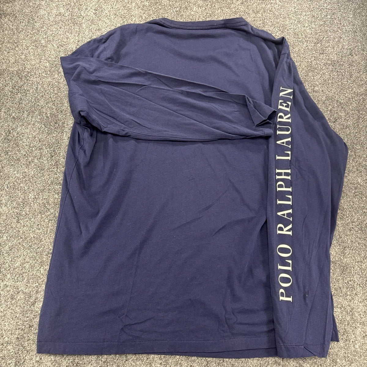 Polo Ralph Lauren Big Pony Long Sleeve T-Shirt Navy Logo Men’s XL Cotton